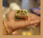 Meenakari work square Fibre Kumkum box - Image 3