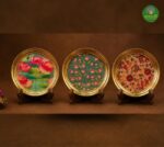 Brass plate - 6 inches - Lotus Bloom & Pichwai Design - Image 4