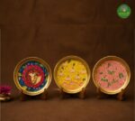 Brass plate - 6 inches - Lotus Bloom & Pichwai Design - Image 2