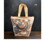 Madhubani Peacock Printed Handbag - Image 5