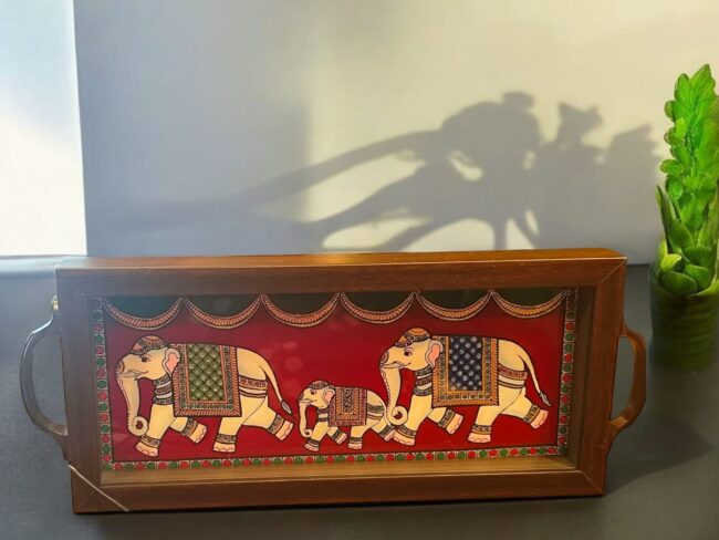 Tanjore Style Painting tray - Image 2