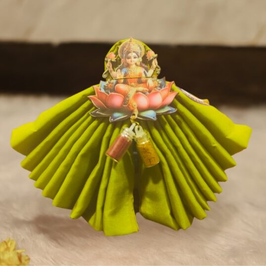 Silk cotton blouse bit with Devi Haldi kumkum packing