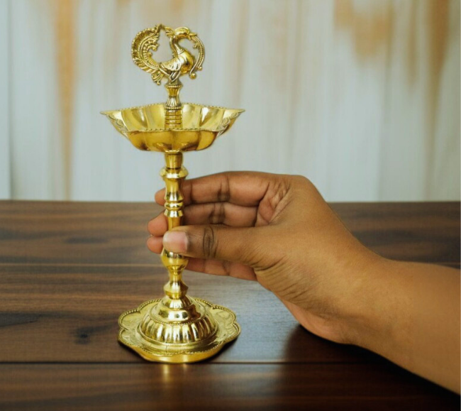 Brass Peacock diya Brass Peacock Diya