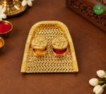 Muram gold finish haldi kumkum platter - Image 2