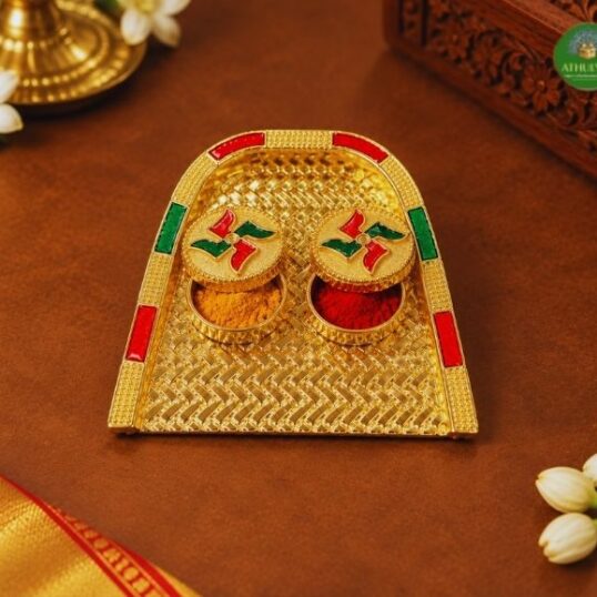 Gold finish muram kumkum holder