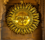 Brass sun wall hanging