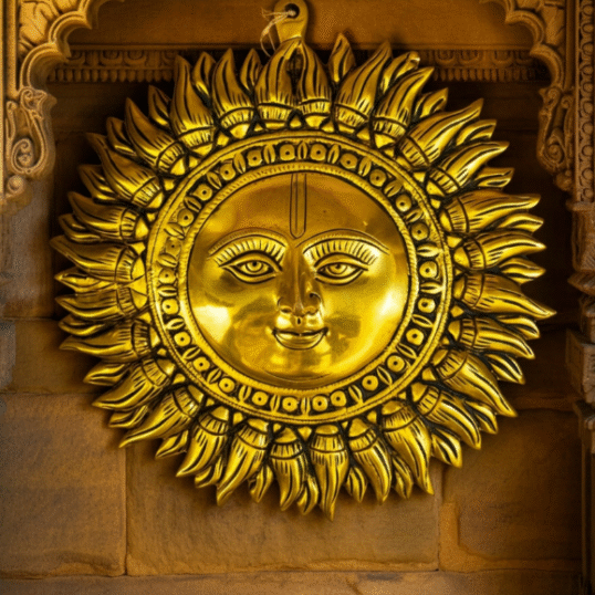 Brass sun wall hanging