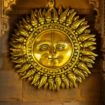 Brass sun wall hanging