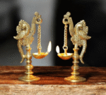 Brass Peacock Long Deepam - Image 2