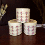 Red and White floral tin box