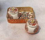 Metal Oval Tray with matching Twin Jars - Image 2