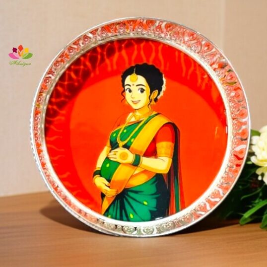 German Silver Baby Shower Seemantham Tray