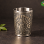peacock oxidised meenakari glass