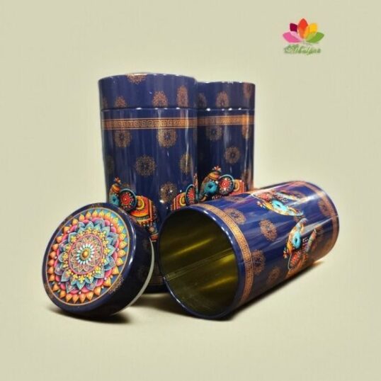 Elephant printed tin box