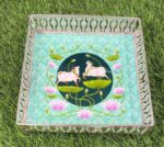 Square Pichwai German Silver Tray - Image 4