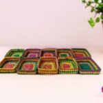 Palm Leaf MultiColor Square Tray