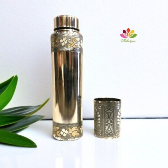 Oxidized Combo Bottle And Glass Set