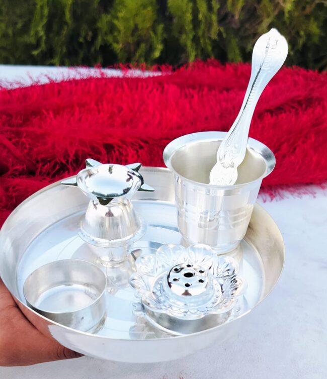 German Silver Pooja Set - Image 2