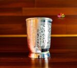 German silver Nakkashi Glass- 6 Glass with velvet box pack