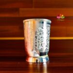 German silver Nakkashi Glass- 6 Glass with velvet box pack