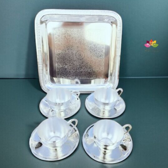 German Silver Tea Set with Tray