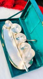 German silver banana leaf design Dinner set - Image 3