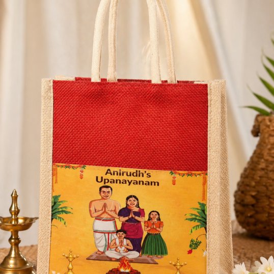 Upanayanam photo print jute bag