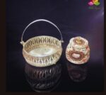 Silver Finish basket and Pichwai Jar Combo - Image 2