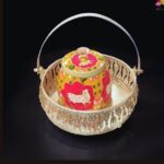 Silver Finish basket and Pichwai Jar Combo