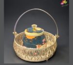 Silver Finish basket and Pichwai Jar Combo - Image 3