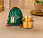 Aaradhya Brass Kolam Davara set Potli combo