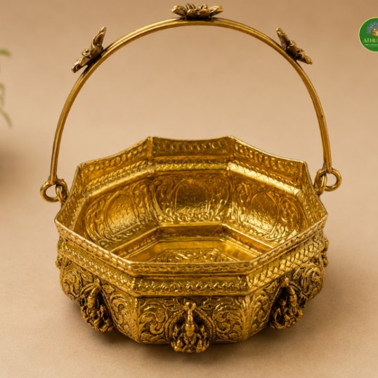 Ashalakshmi Brass flower basket
