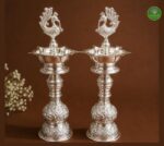 German Silver Lamp Pair