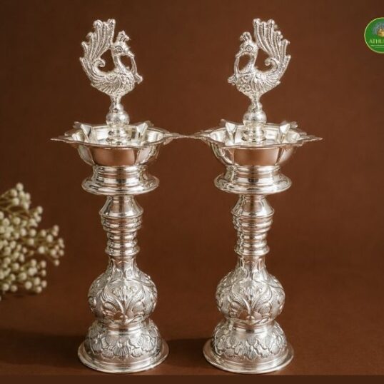 German Silver Lamp Pair