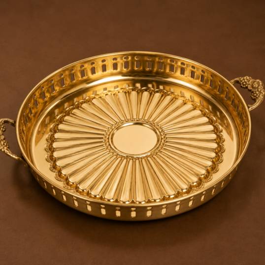 Ornate brass tray
