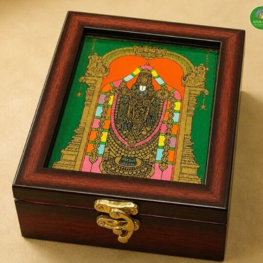 Balaji reverse glass painting jewel box