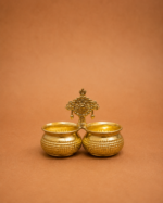 Brass Shankh Chakra Haldi Kumkum Holder