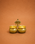 Brass Shankh Chakra Haldi Kumkum Holder
