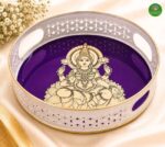 Metal Tray with Madhubani Lakshmi Print