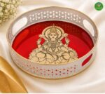 Metal Tray with Madhubani Lakshmi Print