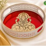 Metal Tray with Madhubani Lakshmi Print