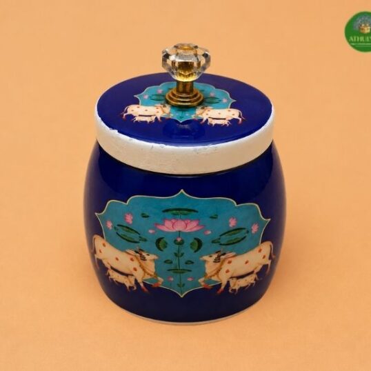 Pichwai metal dry fruit box