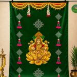Traditional Green Lakshmi Backdrop