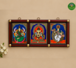 3in1 God -Reverse Glass Tanjore Painting