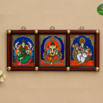 3in1 God -Reverse Glass Tanjore Painting