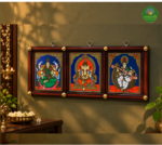 3in1 God -Reverse Glass Tanjore Painting - Image 2