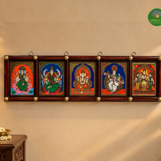 5in1 God -Reverse Glass Tanjore Painting