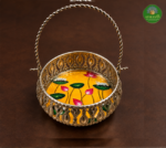 Divine Cow & Lotus silver finish Basket