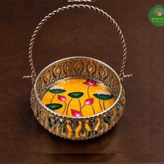 Divine Cow & Lotus Hanging Basket