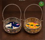Divine Cow & Lotus silver finish Basket - Image 3